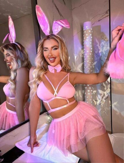Aria's Closet Pembe Tütü Etekli Fantezi Tavşan Kostümü
