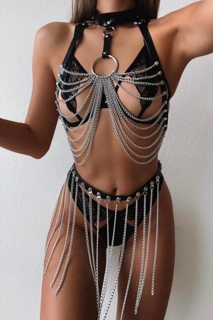 Aria's Closet Zincirli Alt Üst Fantezi Set